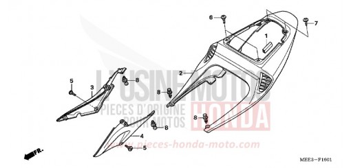 WINDLAUF, HINTEN (CBR600RR5/6) CBR600RR5 de 2005